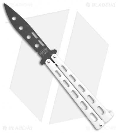 Bear & Son 115WTR Large Butterfly Knife Trainer White (4" Black)