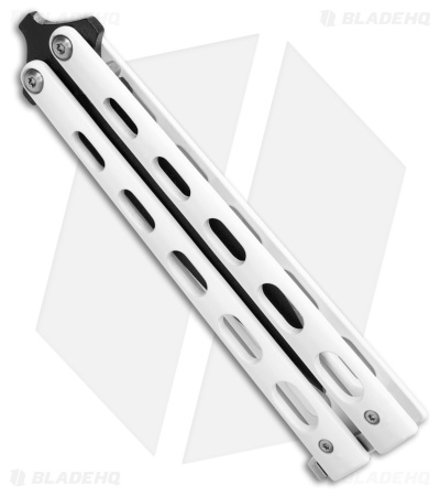 Bear & Son Large Clip Point Butterfly Knife White (4.1" Black) 115W 