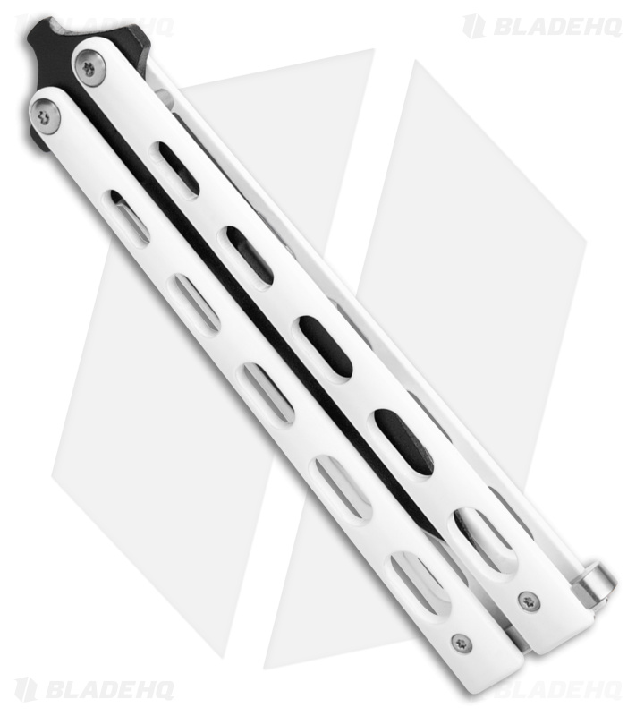 Bear & Son Large Clip Point Butterfly Knife White (4.1" Black) 115W 