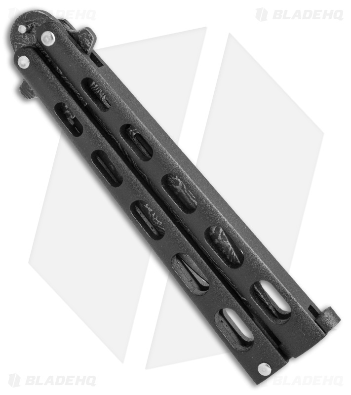 Bear & Son Butterfly Knife Black (4" Damascus) 115D 