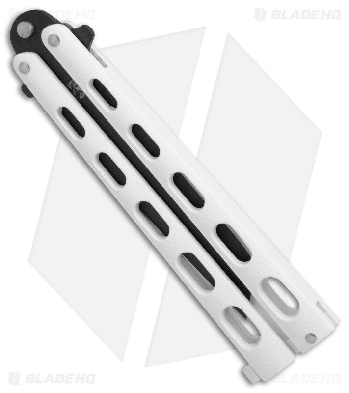 Bear & Son Large Butterfly Knife Tanto White (3.9" Black) 115TANW 