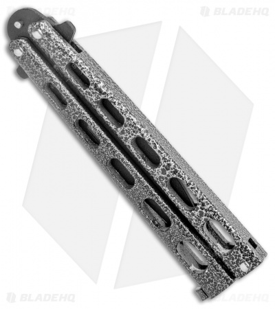 Bear & Son 115 Large Butterfly Knife Silver Speckle (4" Black)