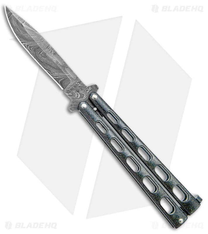 Bear & Son Large Butterfly Knife Galaxy (4" Damascus) 115GXD 