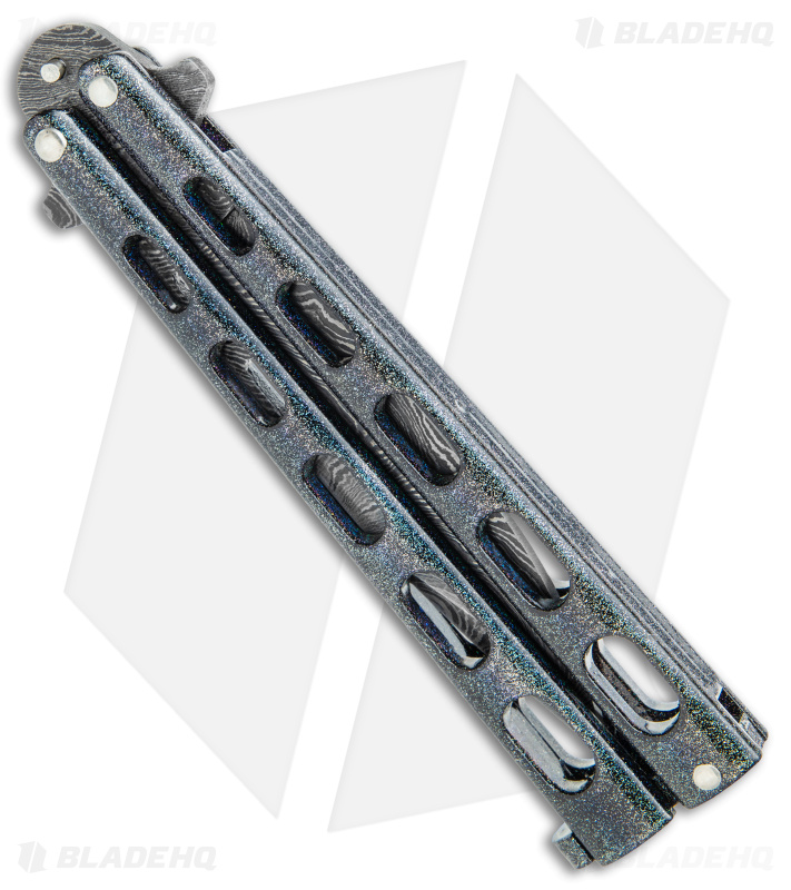 Bear & Son Large Butterfly Knife Galaxy (4" Damascus) 115GXD 