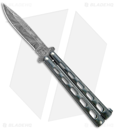 Bear & Son Large Butterfly Knife Galaxy (4" Damascus) 115GXD 
