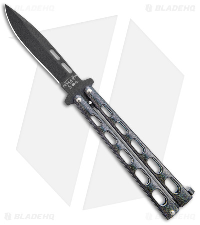 Bear & Son Large Butterfly Knife Galaxy (4" Black) 115GX 