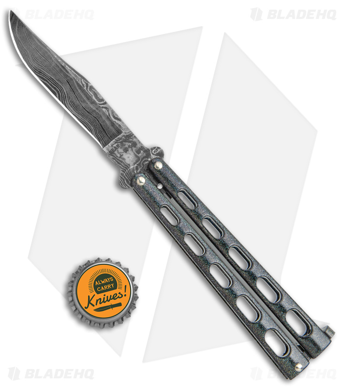 Bear & Son 114D Large Butterfly Knife Galaxy (4.25" Damascus) 114GXD