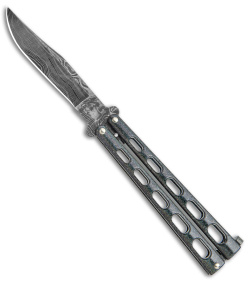 Bear &amp; Son 114D Large Butterfly Knife Galaxy (4.25&quot; Damascus) 114GXD | 154130