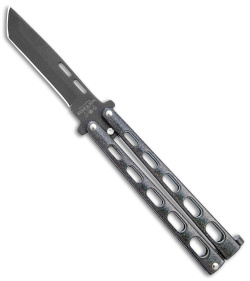 Bear & Son Large Butterfly Tanto Knife Galaxy (4" Black) 115TANGX