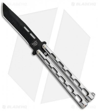 Bear &  Son Tanto Butterfly Knife Stainless Steel  (4.1" Black) SS15TAN 