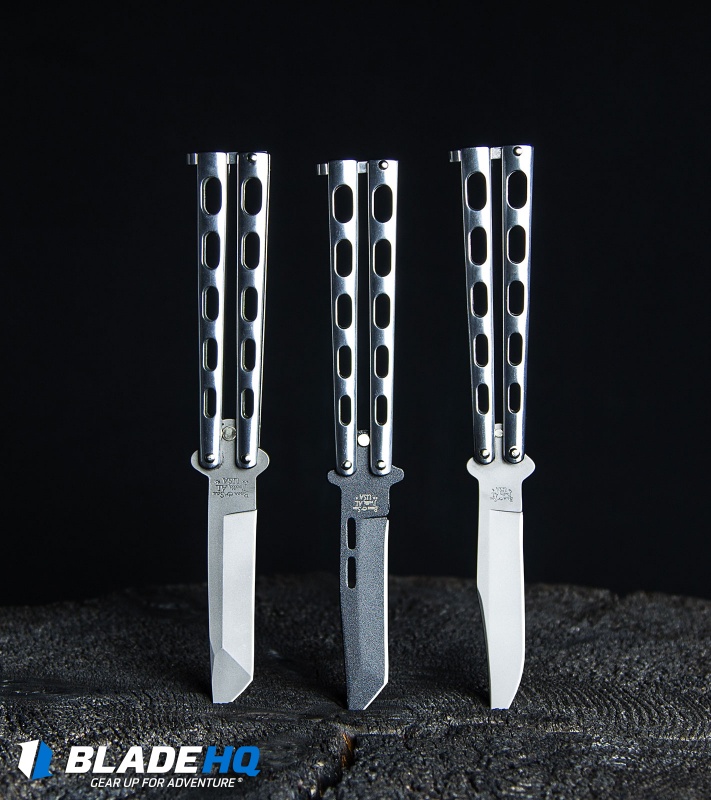 Bear &  Son Tanto Butterfly Knife Stainless Steel  (4.1" Black) SS15TAN 