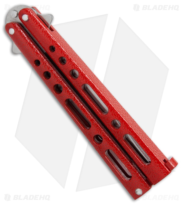 Bear & Son 117 Large Butterfly Knife Red  (4" Satin)