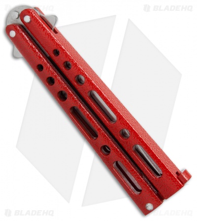Bear & Son 117 Large Butterfly Knife Red  (4" Satin)