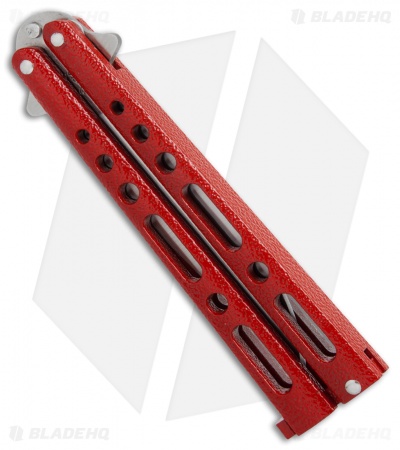 Bear & Son 117 Large Butterfly Knife Red  (4" Satin)