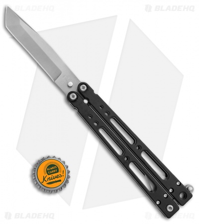 Bear OPS Bear-Song IV Tanto Butterfly Knife Black  (3.75" Bead Blast)