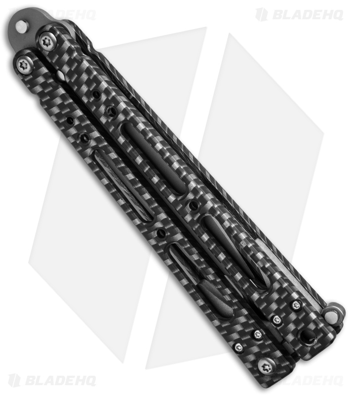 Bear OPS Bear Song IV Tanto Butterfly Knife Carbon Fiber (3.75" Bead Blast)