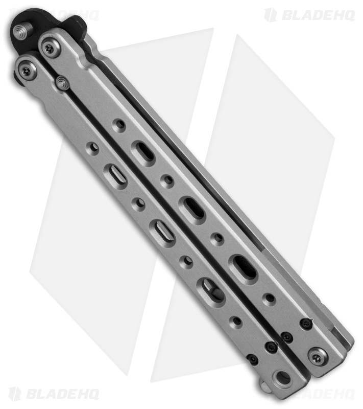 Bear OPS Bear Song V Butterfly Knife Gray Aluminum (4.38" Black) B-500-B