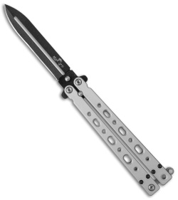 Bear OPS Bear Song V Butterfly Knife Gray Aluminum (4.38" Black) B-500-B