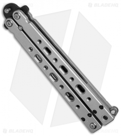 Bear OPS Bear Song V Butterfly Knife Gray Aluminum (4.38" Black) B-500-B