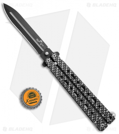 Bear OPS Bear Song V Butterfly Knife Sim Carbon Fiber (4.38" Black) B-500-A1CF