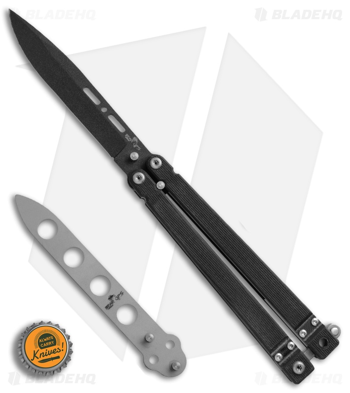 Bear OPS Bear-Song II Butterfly Black G-10 Knife (4.5" Black + Trainer) 35999