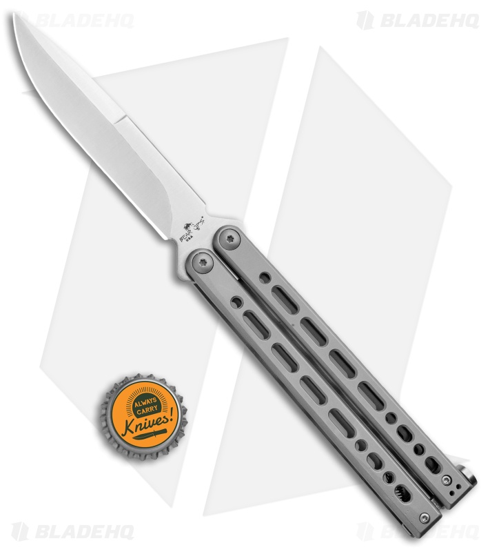  Bear Ops Bear Song VIII Butterfly Knife Gray Bayonet (4.5" Satin) 