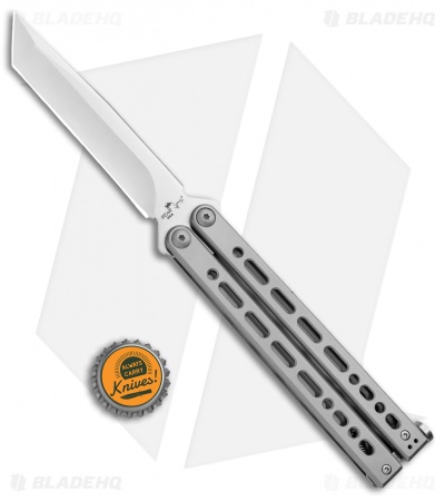 Bear Ops Bear Song VIII Butterfly Knife Tanto Gray Steel (4.5" Satin)