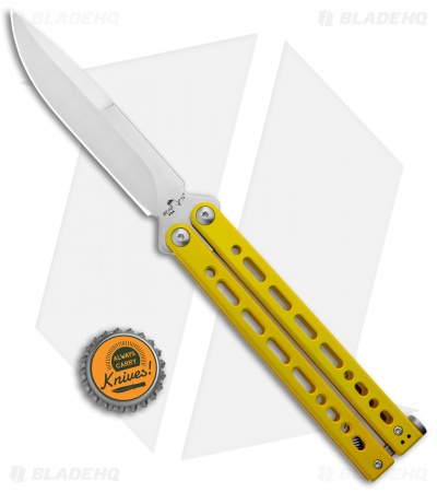 Bear Ops Bear Song VIII Butterfly Knife Bayonet Yellow Steel (4.5" Satin)