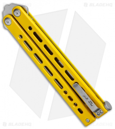 Bear Ops Bear Song VIII Butterfly Knife Bayonet Yellow Steel (4.5" Satin)