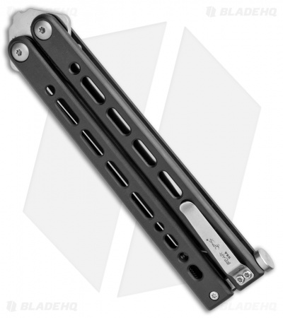 Bear Ops Bear Song VIII Butterfly Knife Tanto Black Steel (4.5" Satin)