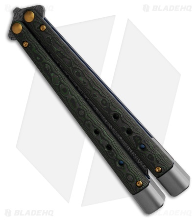 Benchmade Gold Class Necron Bali-Song Jungle Wear Fatcarbon  (4.6" Damasteel)
