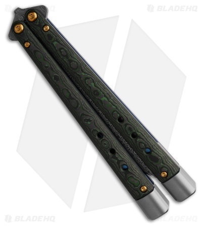 Benchmade Gold Class Necron Bali-Song Jungle Wear Fatcarbon  (4.6" Damasteel)
