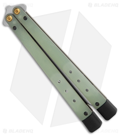 Benchmade Necron Bali-Song Butterfly Knife Jade G-10 (4.6" Stonewash) 99