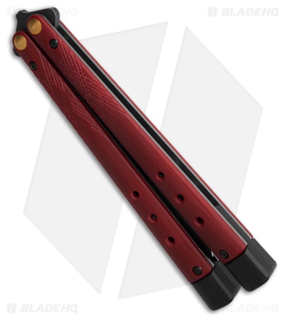 Benchmade Necron Bali-Song Butterfly Knife Ruby Red G-10 (4.6" Black DLC) 99BK-1