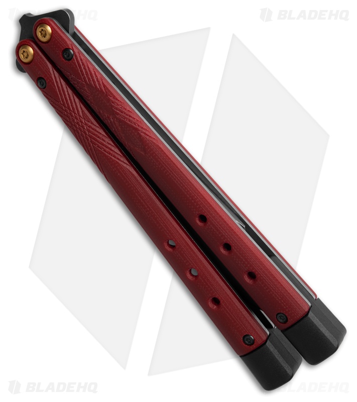 Benchmade Necron Bali-Song Butterfly Knife Ruby Red G-10 (4.6" Black DLC) 99BK-1