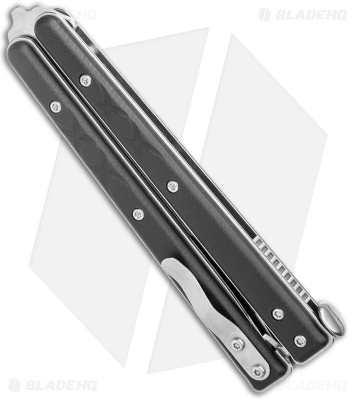 Boker Plus Balisong Tactical Small Butterfly Knife Black G-10 (3.4" Satin)
