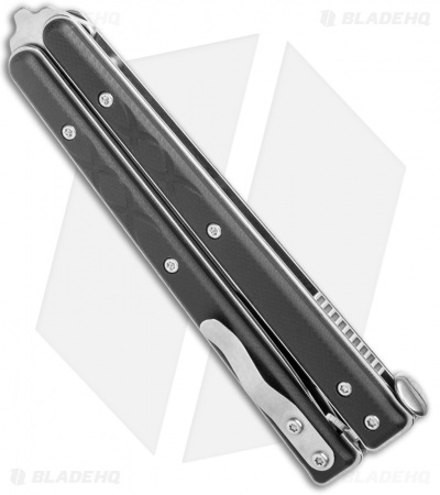 Boker Plus Balisong Tactical Small Butterfly Knife Black G-10 (3.4" Satin)