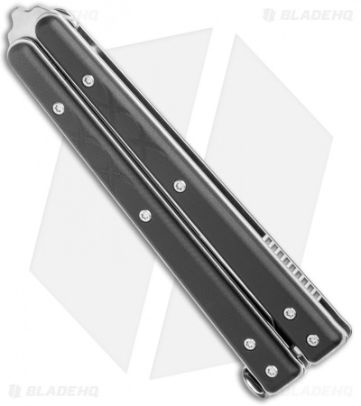 Boker Plus Balisong Tactical Small Butterfly Knife Black G-10 (3.4" Satin)