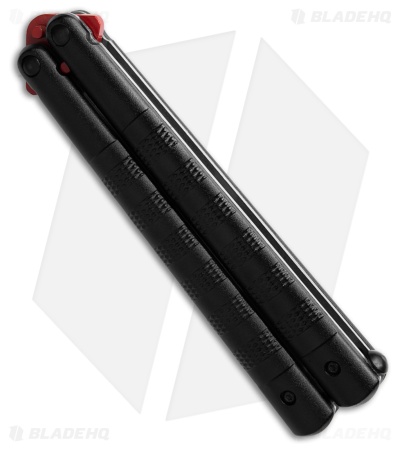 Boker Relack Trainer Butterfly Knife Black Aluminum (4" Red)