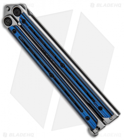 Bradley Kimura Butterfly Balisong Knife Black/Blue G-10 (3.9"  Bead Blast)