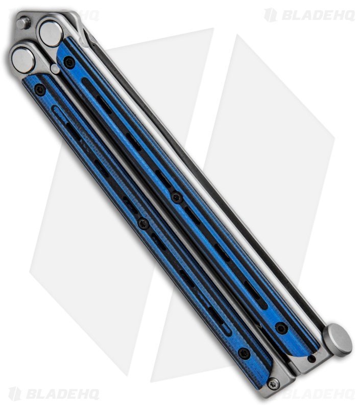 Bradley Kimura Butterfly Balisong Knife Black/Blue G-10 (3.9"  Bead Blast)