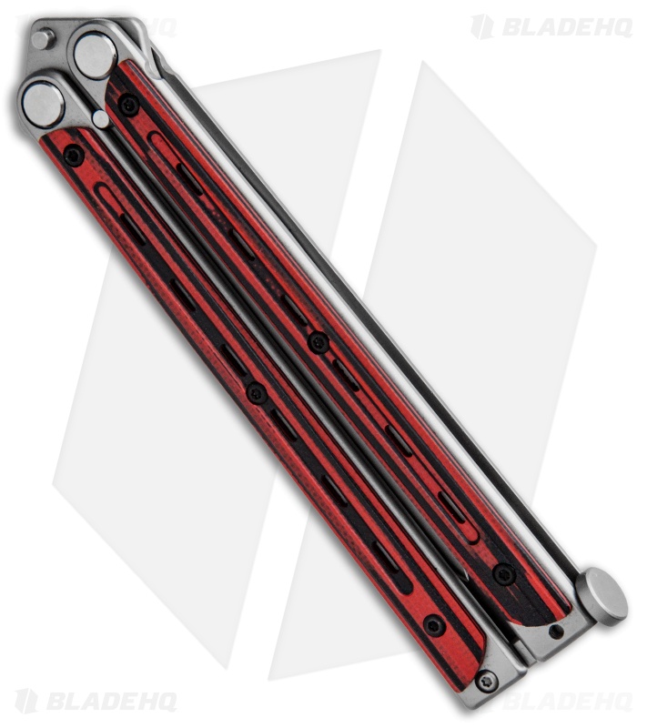 Bradley Kimura Butterfly Balisong Knife Black/Red G-10 (3.9"  Bead Blast)