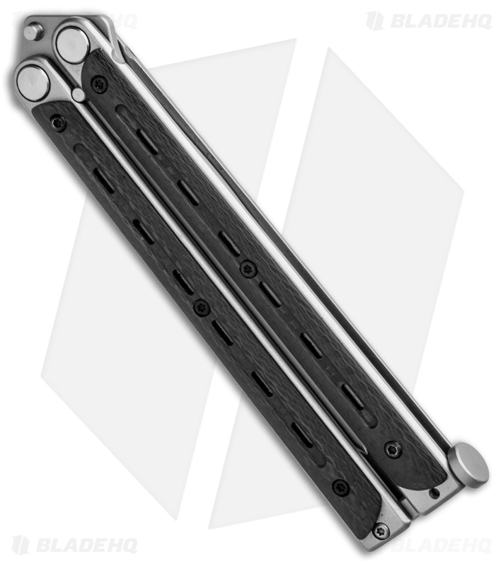 Bradley Kimura Butterfly Balisong Knife Black Carbon Fiber (3.9"  Bead Blast)