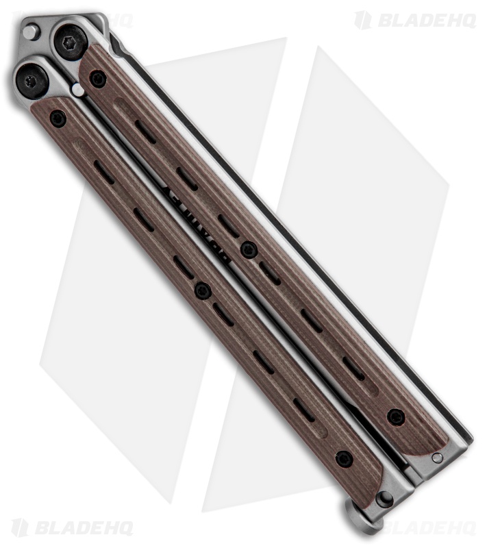 Bradley Kimura Butterfly Balisong Spear Point Knife Brown G-10 (3.9" Bead Blast)