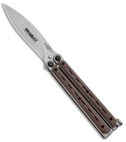 Bradley Kimura Butterfly Balisong Spear Point Knife Brown G-10 (3.9&quot; Bead Blast) | 95794