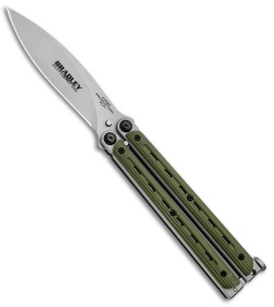 Bradley Kimura Butterfly Balisong Knife Green G-10 (3.9"  Bead Blast)