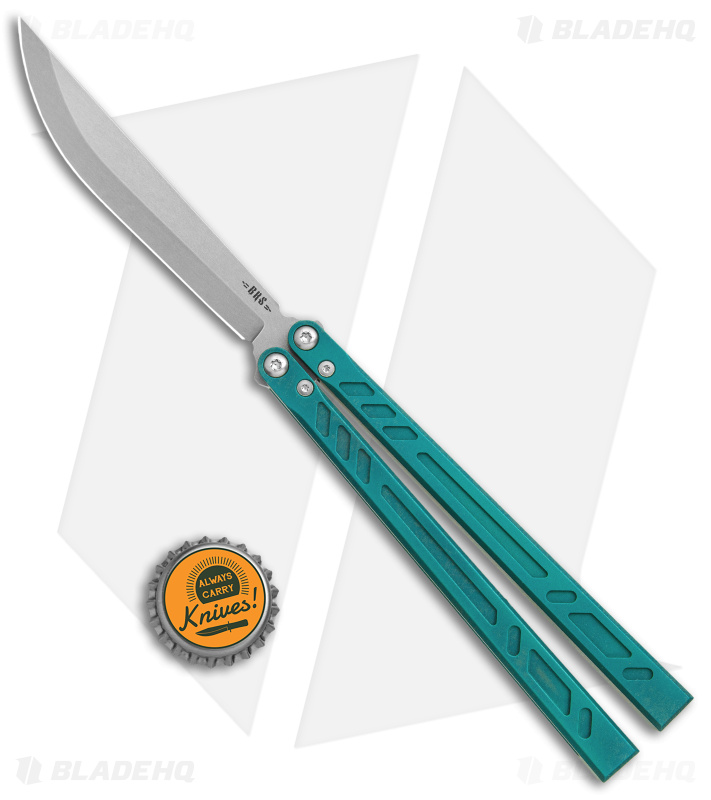 BRS Barebones Balisong Butterfly Knife Blue Aluminum Channel (4.5" SW)