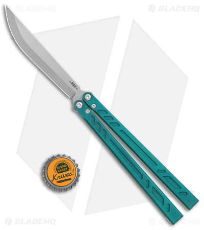 BRS Barebones Balisong Butterfly Knife Blue Aluminum Channel (4.5" SW)