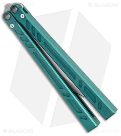 BRS Barebones Balisong Butterfly Knife Blue Aluminum Channel (4.5" SW)