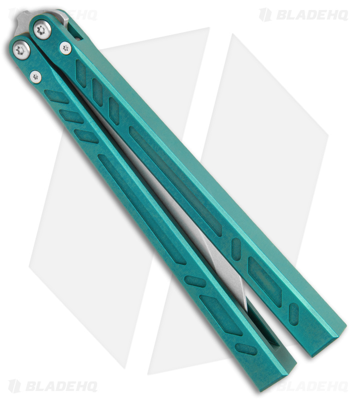 BRS Barebones Balisong Butterfly Knife Blue Aluminum Channel (4.5" SW)